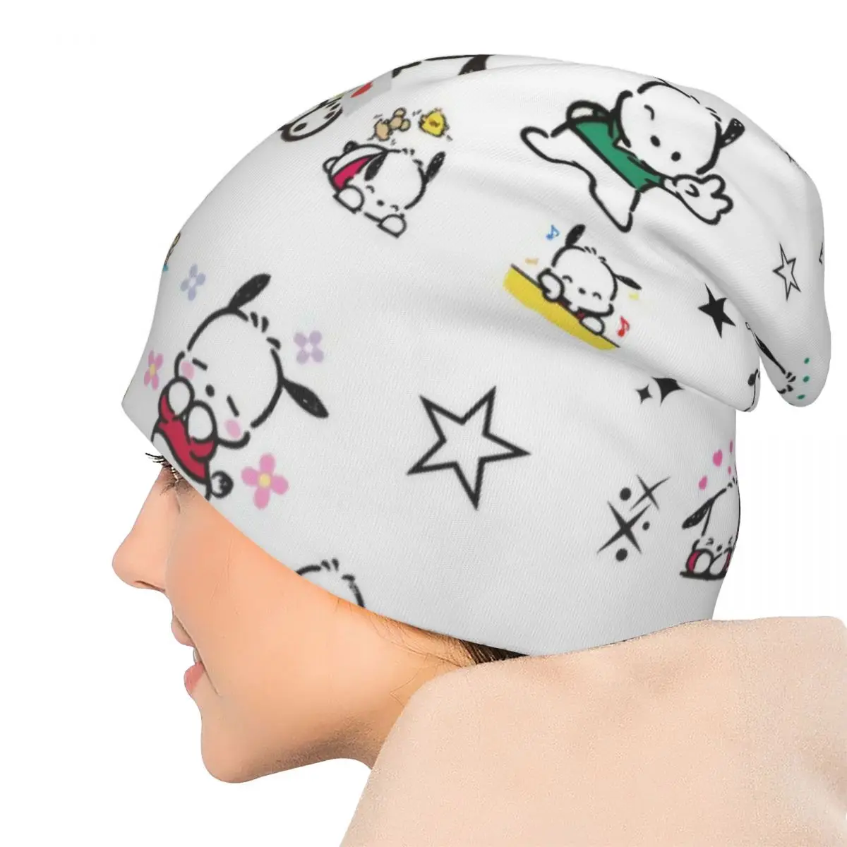 Czapka Pochacco Cartoon, uroczy pies, styl vintage, męska i damska, czapka typu skullies/beanie na zewnątrz, wiosenna, ciepła, dwustronna czapka/bonnet.