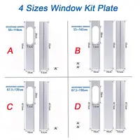 Kit de 2/3 Pièces pour Climatiseur : Tuyau d'Évacuation Réglable, Pare-Vent, Plaque Coulissante pour Fenêtre, Adaptateur de Tube Connecteur 3
