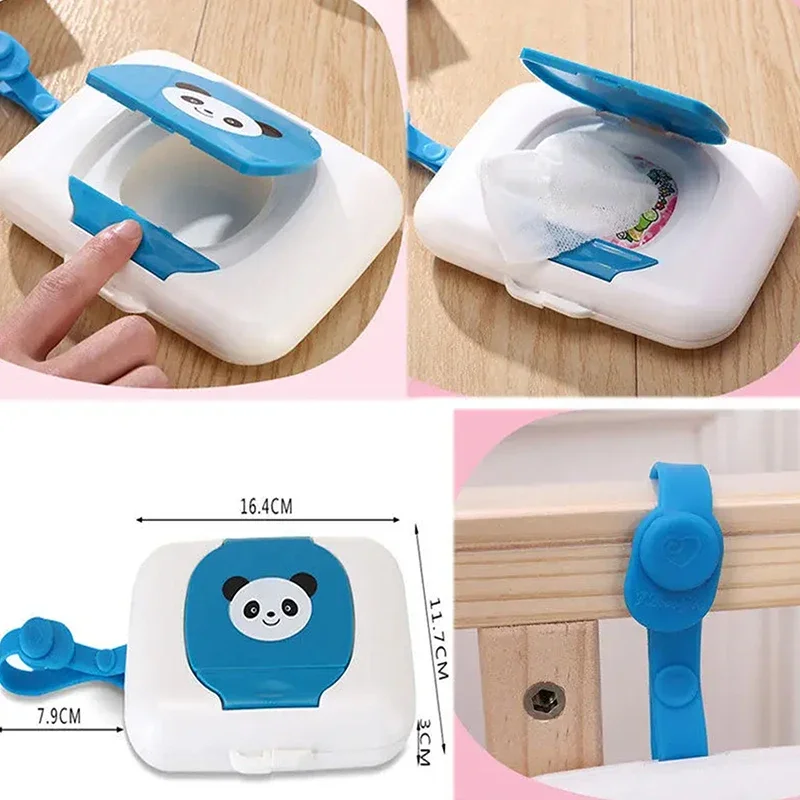 Baby Wipes Case Wet Wipe Box Dispenser for Stroller Portable Rope Lid Covered Tissue-Boxes Baby Care Products Wet Wipe Boxes