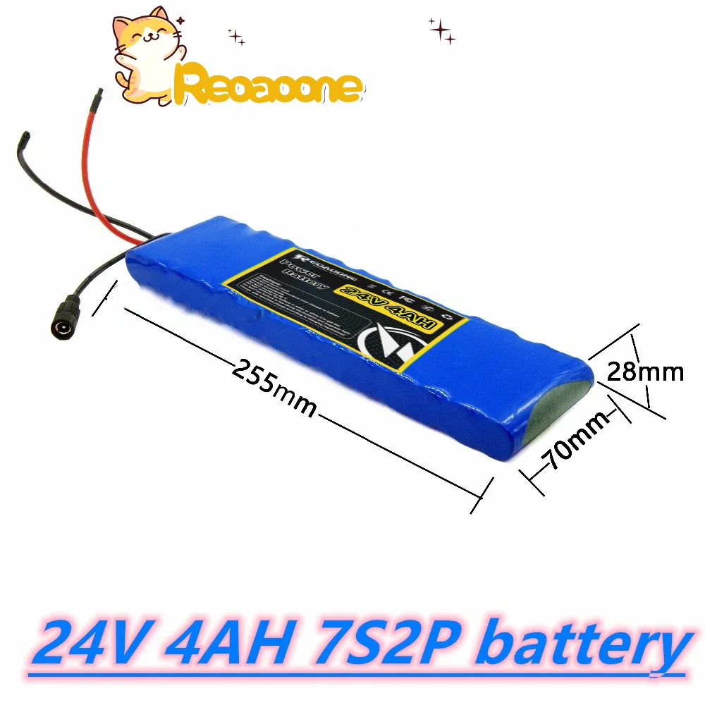 Reoaoone 24V 29.4V 4000mAh/4Ah 18650 Lithium Ion Battery Pack 7s2p - For Li-ion , Moped & Electric Tool