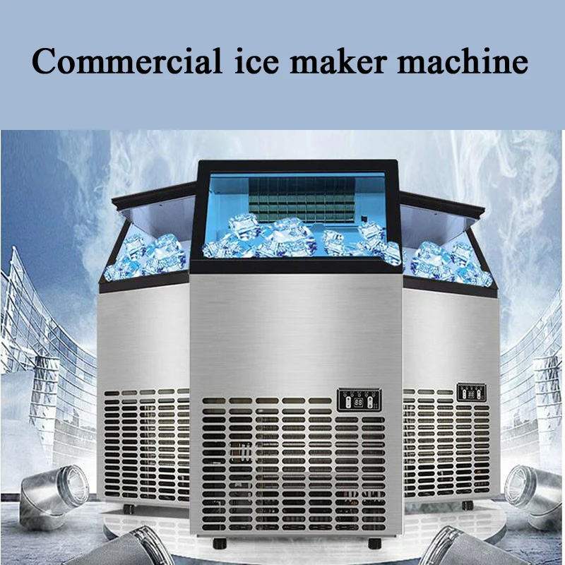 

Commercial Ice Maker 265lbs/24H Ice Maker Machine 126 Ice Cubes in 12-15Minutes Freestanding Cabinet Ice Maker LED Display