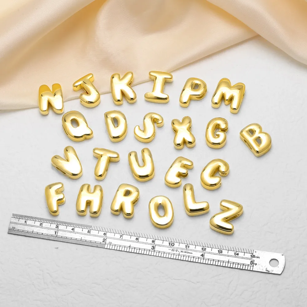 OCESRIO Gold Color Polish 26 Letters Pendant For Necklace Copper Gold Plated Crystal Alphabet Jewelry Making Component Pdta194