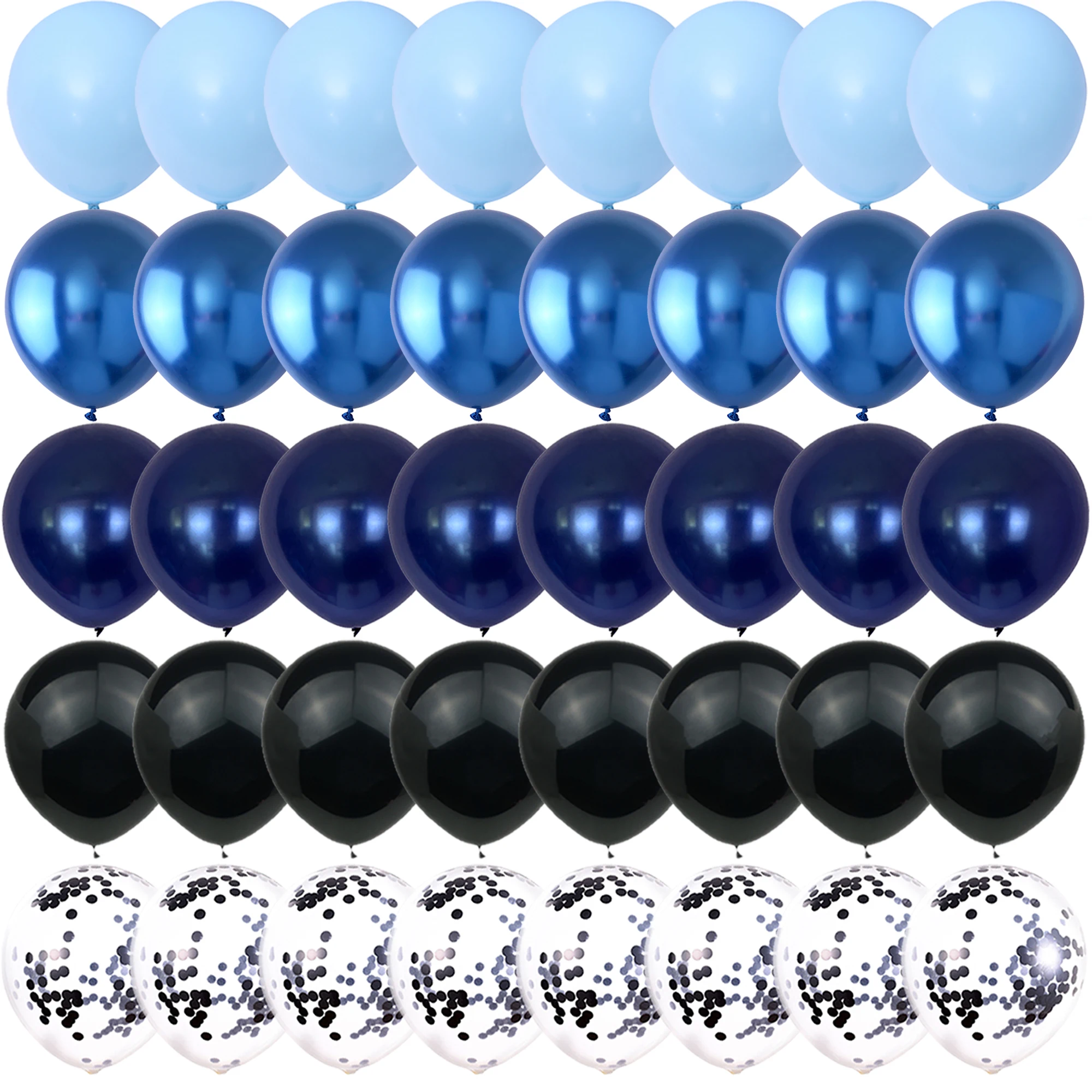 40ocs Nacht Blauw Zwart Blauw Ballonnen Geslacht Onthullen Bruiloft Valentijnsdag Babyshower Verjaardag Globos Feestdecoraties