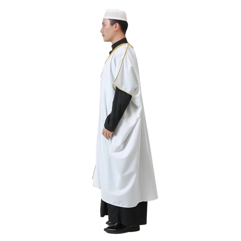 Caftán islámico para hombres musulmanes, ropa musulmana, Abaya, Túnica árabe, uniforme de despedida de soltera, cárdigan