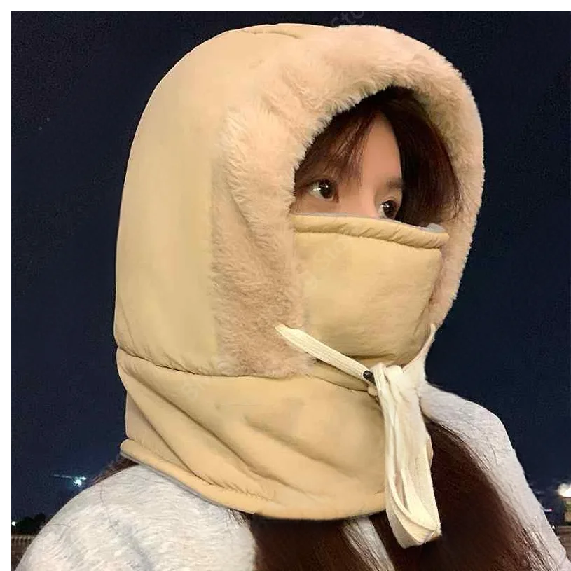 

Windproof Thermal 3-in-1 Winter Plush Neck Warmer Hood Hat Ski Face Mask for Outdoor Cold Weather Ski Face Mask Outdoor