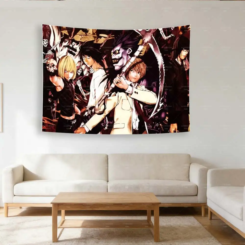 1pc D-Death Note Anime TapestryR-Ryuk Kira Iconic Art Wall Hanging, Shonen Manga Decor for Bedroom Office, Perfect Gift for Fans