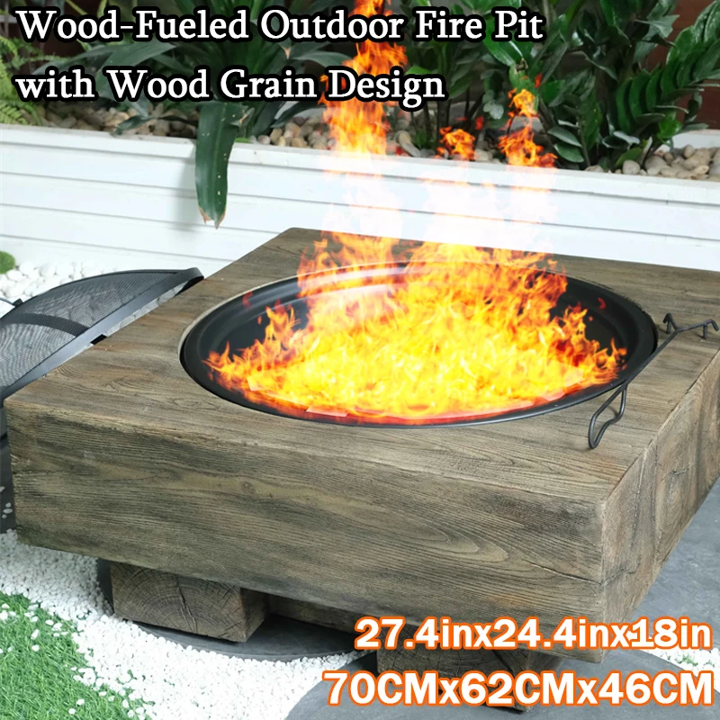 

Wooden Outdoor Fire Pit with Wood Grain Design for Winter Heating Outdoors Suitable for Partty Outdoor Camping Heating