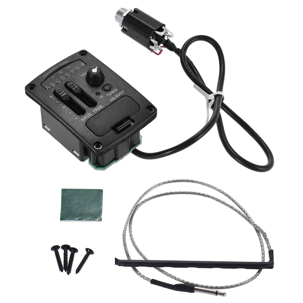 SLQZT Uk-300T Ukulele Piezo Pickup Preamp 2-Band Eq Equalizer Ukelele Pickups Tuner System