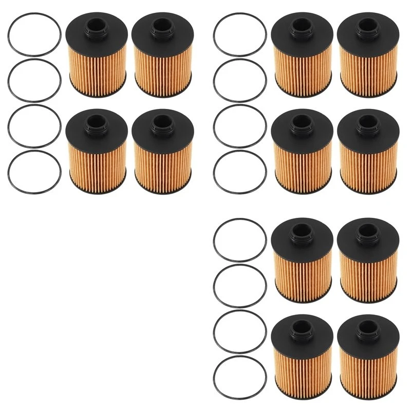 12PCS Car Oil Filter For-Peugeot 3008 408 308 308S 508 4008 5008 For Citroen C4 C5 1.6T 2013-2014 1612565980 9807989080-N25R
