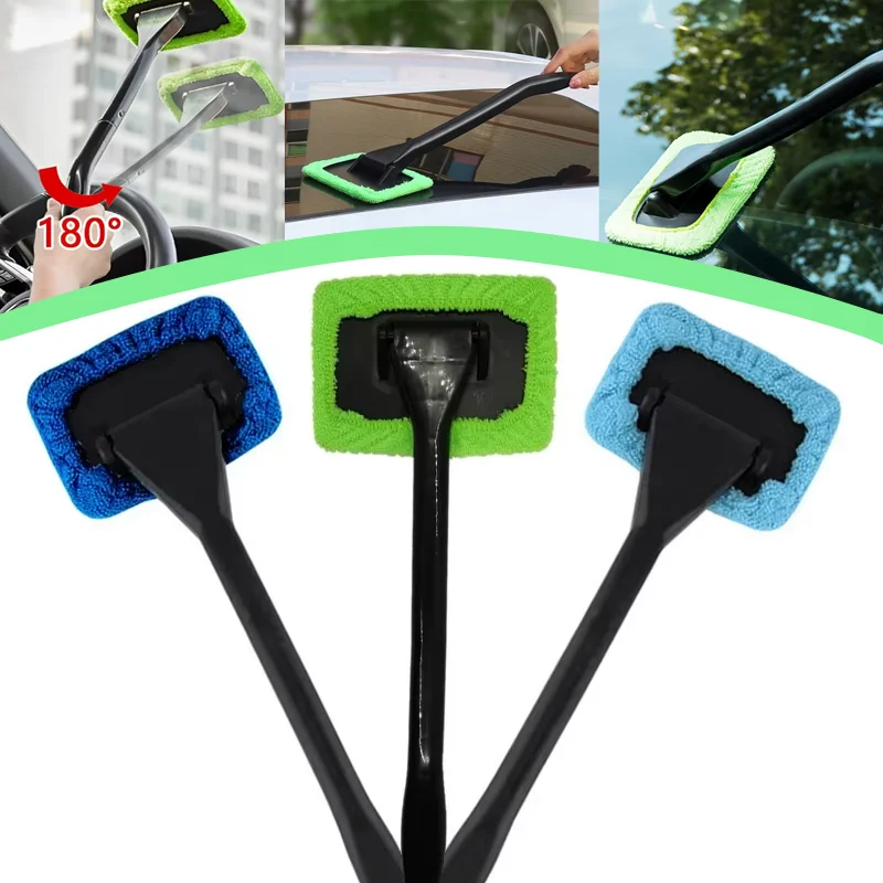 

Car Window Cleaning Brush Kit Universal Cars Long Handle Microfiber Windshield Wiper Brushes Auto Clean Tool Accessories