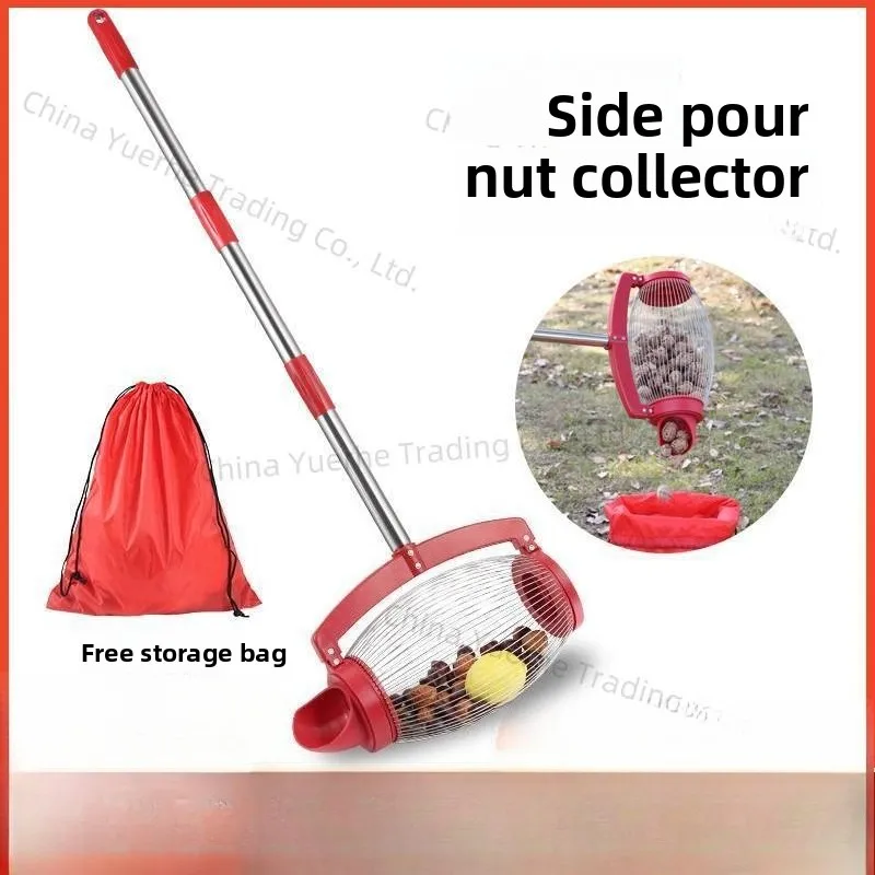 

Боковой перевернутый сборщик орехов, сборщик фруктов, орех, каштан, мяч для гольфа, садовый инструмент