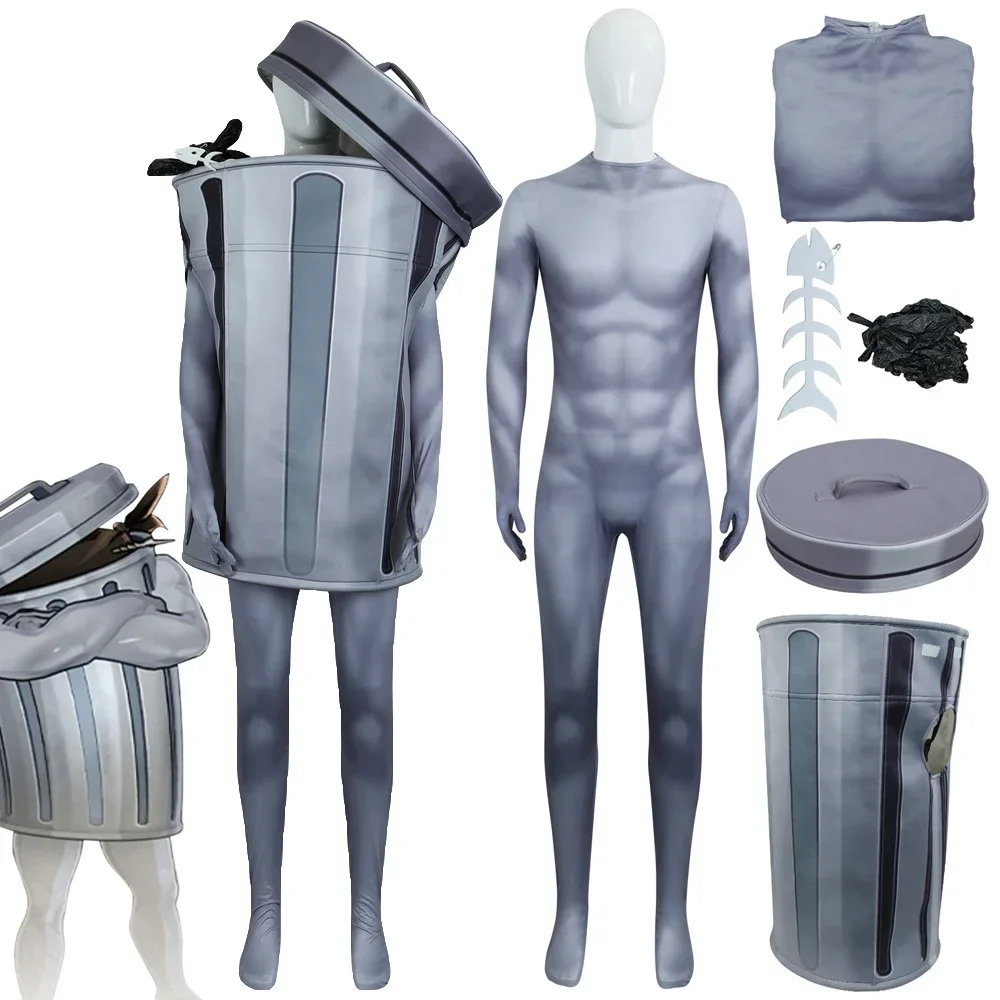 

New Game Honkai: Star Rail Lordly Trashcan Cosplay Costume Jumpsuits Garbage Barrel Suit Bodysuit Halloween Clothes Outfit