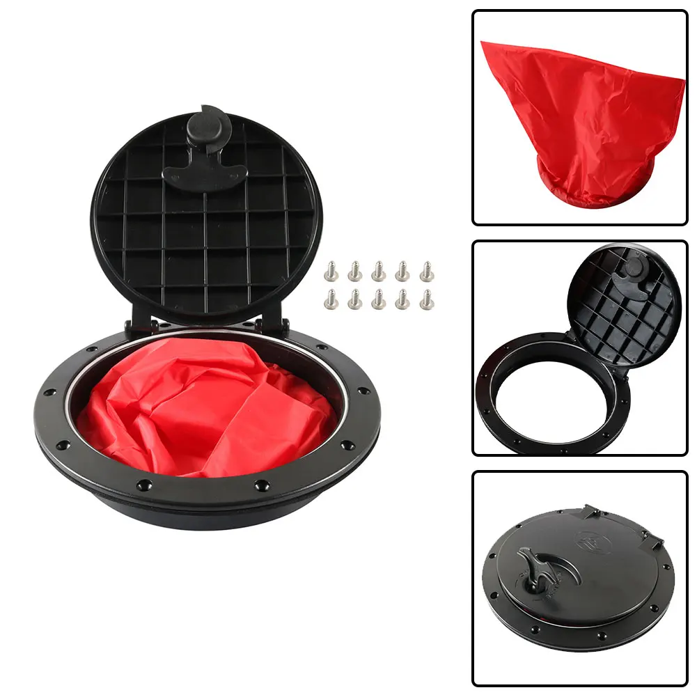 

Storage Bag Hatch Cover Kit Kayak Deck Plate Boat Storage Bin Nylon Waterproof Bag Corrosion Resistant Durable