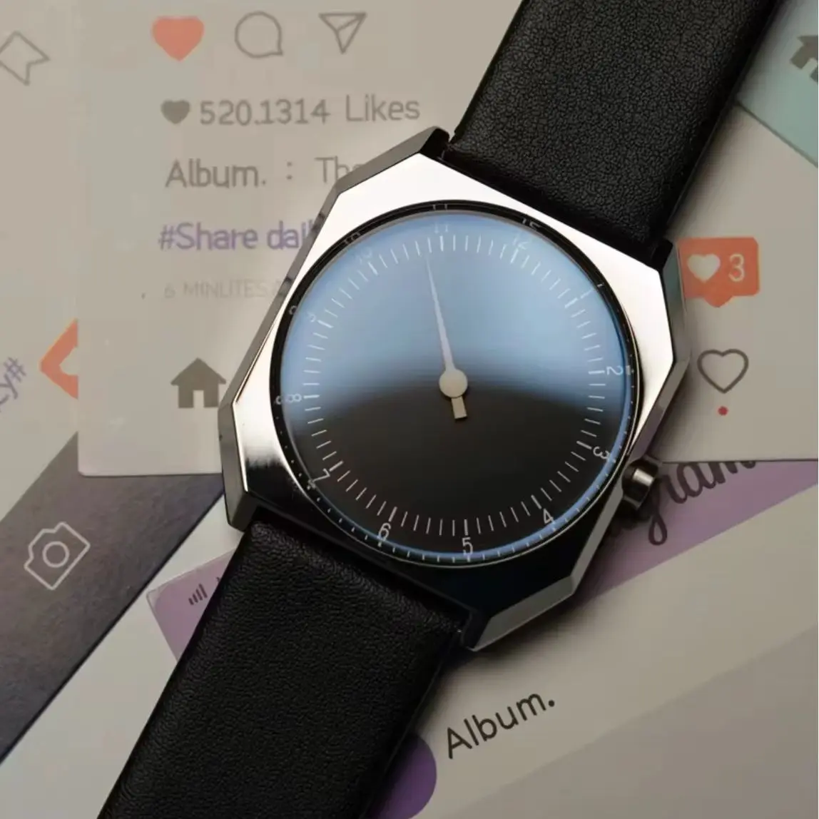 SKU Retro One Pointer Men's Watch Vintage Style Square Quartz Unique Design Fashion Alloy Wristwatch