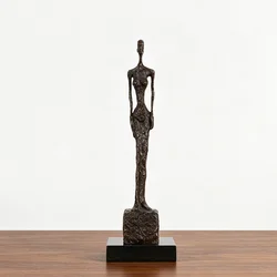Bronze Standing Woman Skeleton Statue by Giacometti Famous Sculpture Art Handmade Replica for Home Decoration Collection 42cm