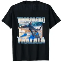 Tralalero Tralala Bootleg Brainrot Italian Brainrot Meme T-Shirt Funny Shark Design Graphic Outfit Short Sleeve Blouses Novelty