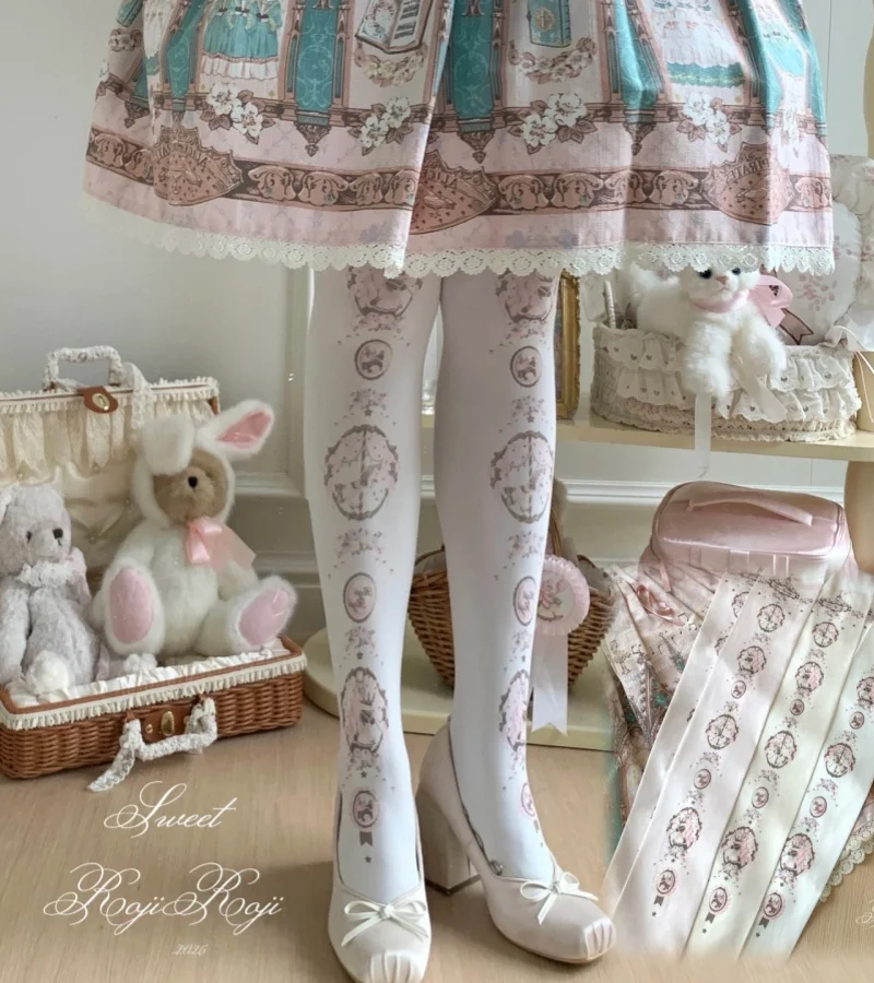 2026 Neue Lolita JK Harajuku Puppensocken Hautfreundliche Samt-Strumpfhose für Damen mit Aufdruck Japanischer Stil Sweet Dreams KC Socken