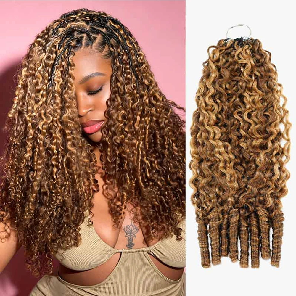 Highlight Burmese Curly Feather Crochet Human Hair Pre Looped 100% Raw Human Hair Crochet Hair Miracle Knots Crochet Human Hair S2a53e940c61a4d00b94ec49e67504ba0d