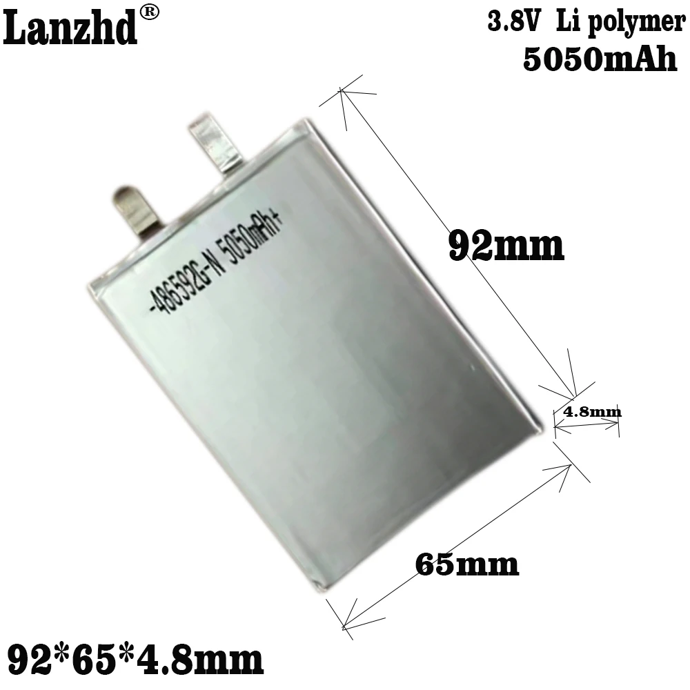 

5050mAh 3.7V 486592 Polymer Lithium Rechargeable Battery Li-ion Battery For GPS Smart Phone DVD MP3 MP4 MP5 Led Lamp Lipo cell