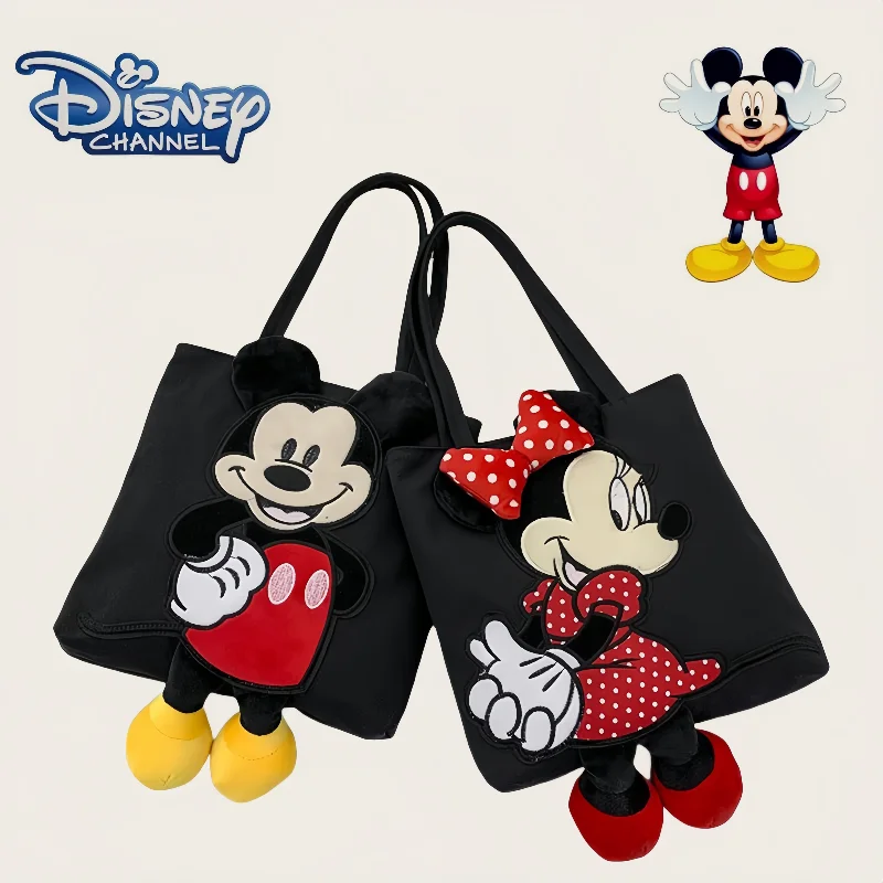 

Disney Mickey Minnie Cartoon Canvas Bag Women's New Fashion Personality Large Capacity Simple One Shoulder Tote Bag holiday gift