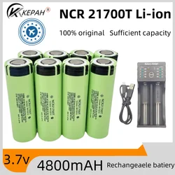 1-12pcs KEPAH NCR 21700T Li-ion  4800mah Rechargeable Battery 3.7V 5C discharge High Power batteries For High-power Appliances