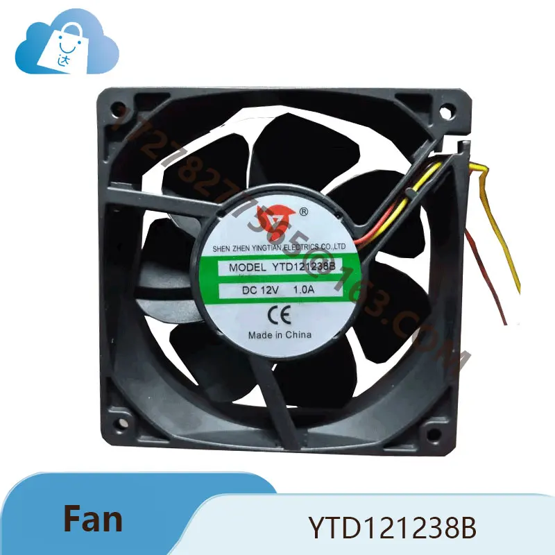 Brand new /Original YTD121238B 12v1a Square double ball bearing fan with an outer diameter of 12cm volts 3 lines