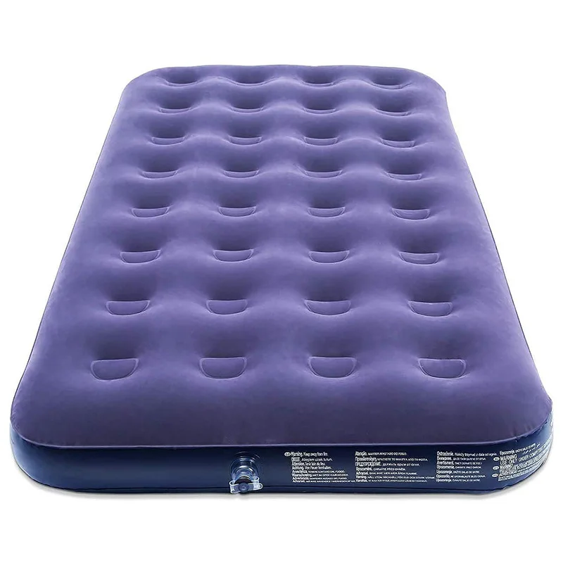 Inflatable Flocking Mattress For Camping Outdoor Folding Air Mattress Single Thick Car 191x99x22cm With Inflator Air Pump