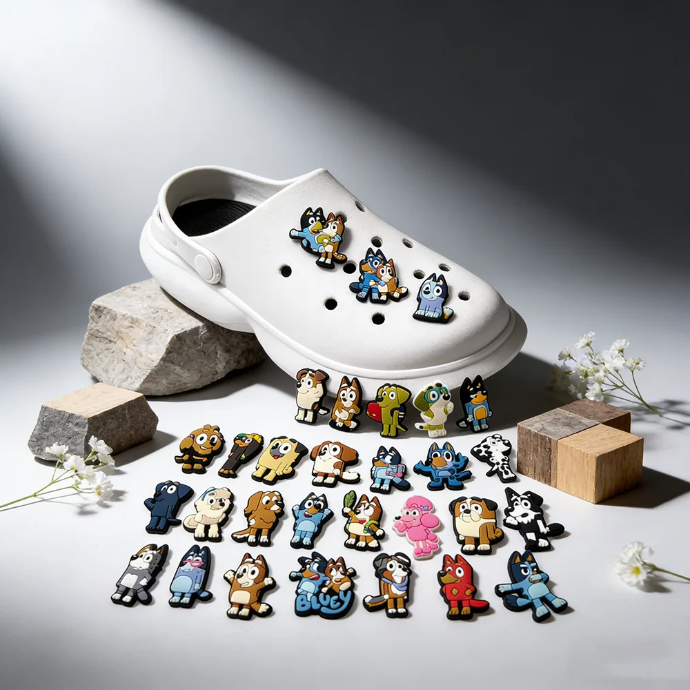 30 Piezas de Adornos para Zapatos de la Colección Bluey para Sandalias Crocs - Accesorios Decorativos para Regalos de Cumpleaños y Fiestas