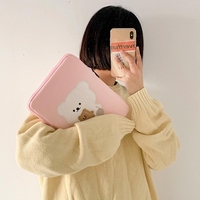 Bear Laptop Bag Quilted Cotton Shockproof Tablet Sleeve Case Computer Soft Protective 11/13inch Laptop