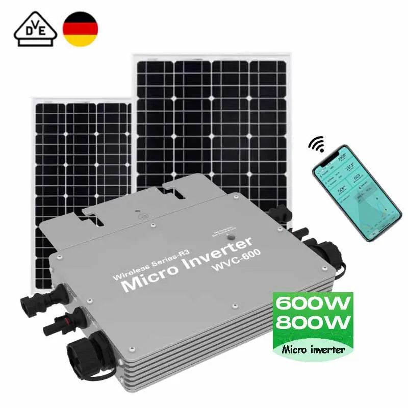 

Germany VDE 5 Year Warranty 600W 700W 800W MPPT IP65 PV Solar System Invertor Grid Tie Micro Inverter