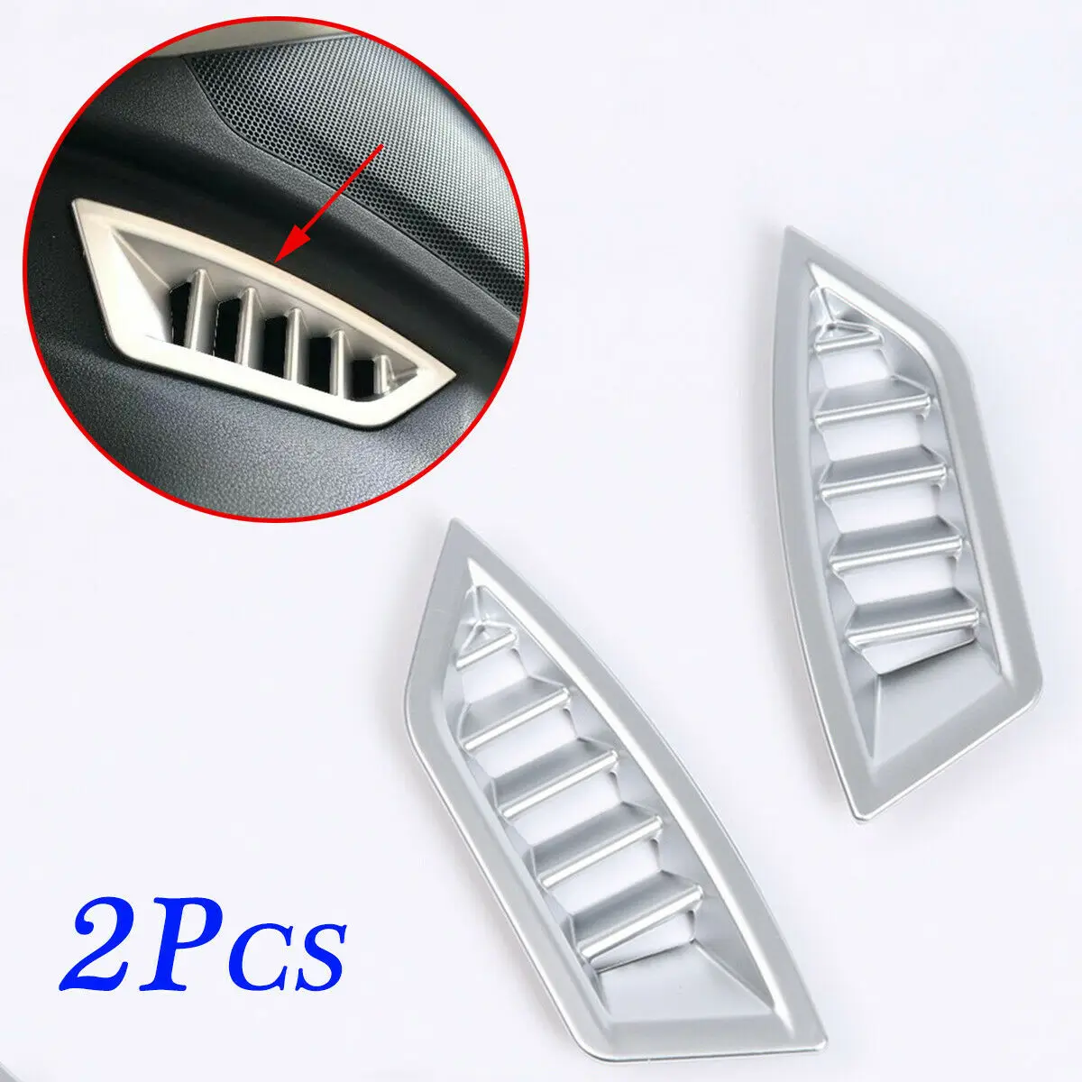 Chrome Front Door Side Air Conditioner Vent Outlet Trim For Subaru Crosstrek XV 2018 2019 2020 2021 Accessories