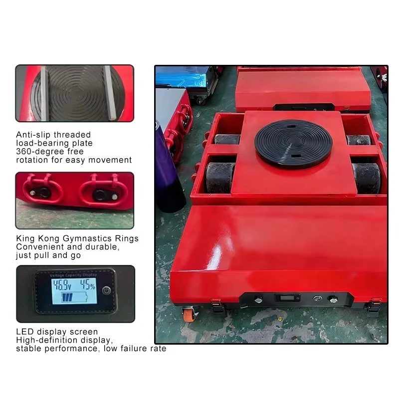 20T 60T Electric Trolley Pallet Truck Remote Operated Moving Roller Skate for Cargo Rigger Moving Skates