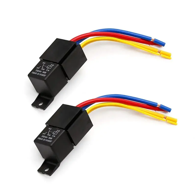 Leading-Car Relay With Harness, 5Pin 80A Relay On/Off Normally Open SPDT Relay Socket Plug JD2912-1Z-12VDC 80A 14VDC Parts Acces