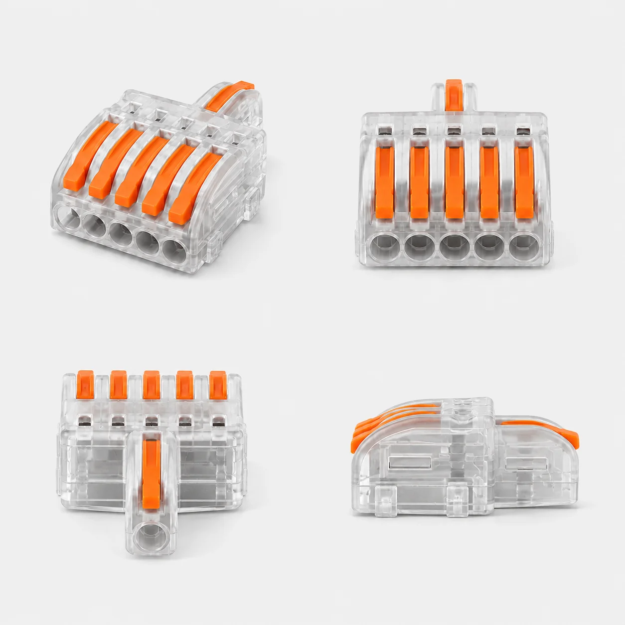 Quick Wire Connector Lever Push-In Terminal Block 1 in 2/3/4/5 out Cable Splitter 32A 250V for LED Light Strip Home Wiring DIY