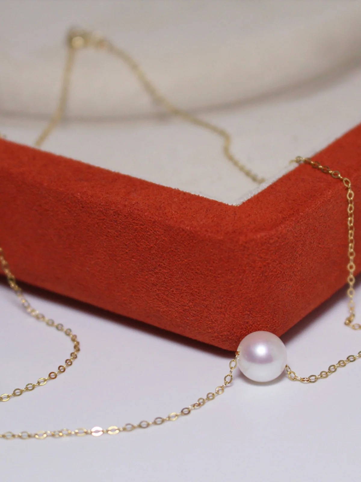 Lii Ji Real Pearl 7-8mm Moving Choker 14k Gold Filled Chain Necklace Minimalism Tarnish Resistant Jewelry Boho Women Necklace