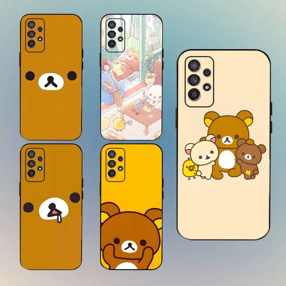 

C-Cartoon Cute Rilakkuma Phone Case For Samsung Galaxy A13,A21s,A22,A31,A32,A52,A53,A71,A80,Soft Black Shell