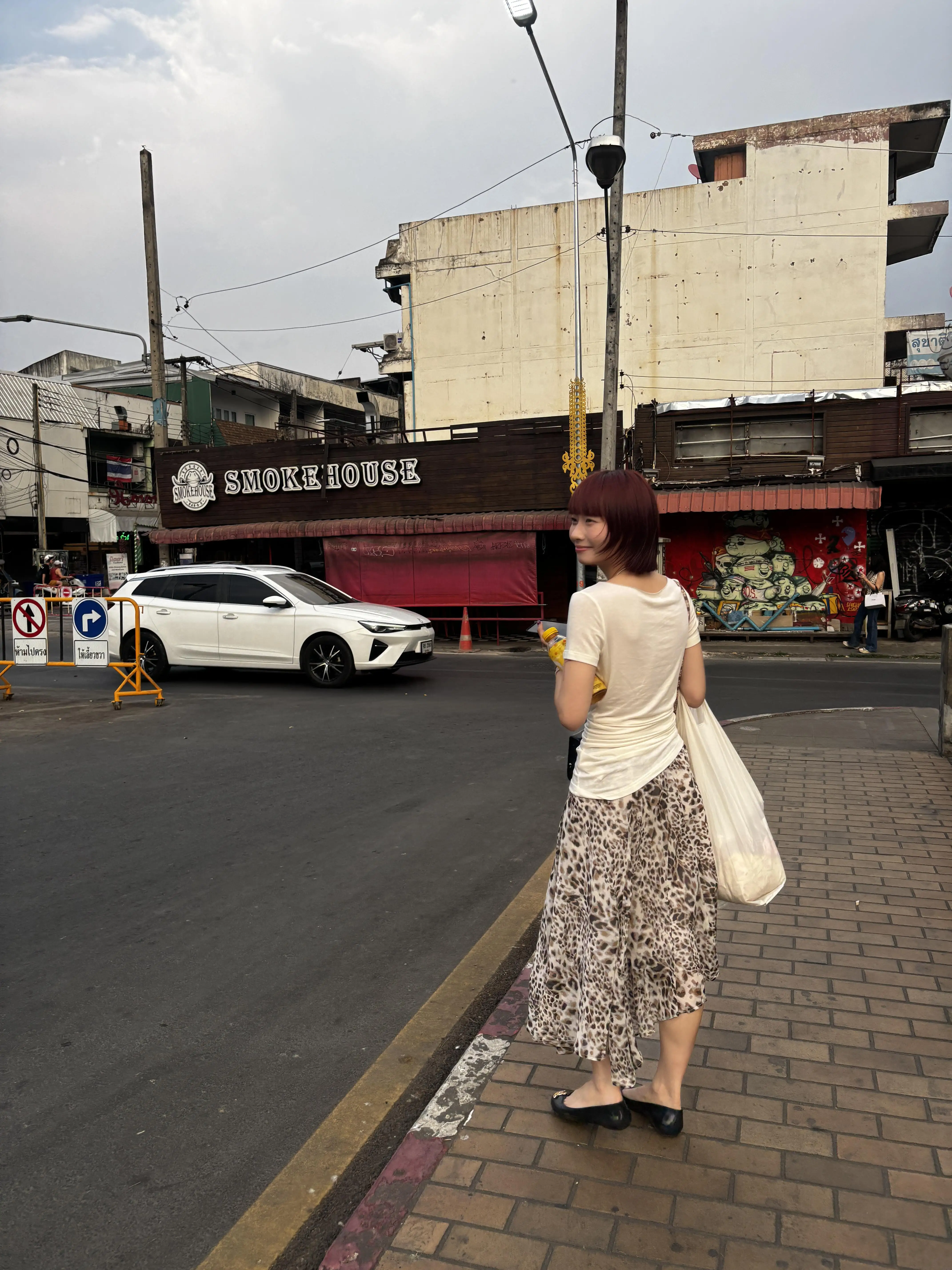 American Retro Leopard Print Asymmetrical High Waist Midi Skirt Women's Spring Summer Casual Versatile Mid-Length Skirt