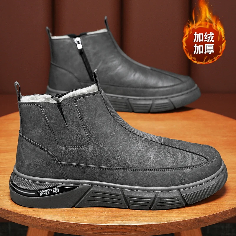 أحذية شتوية 2025 للرجال رياضية دافئة كاجوال مضادة للانزلاق ومقاومة للبرد في الهواء الطلق