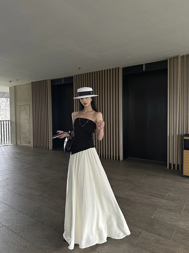 

Летний укороченный топ-бандо Svel для женщин: облегающий, повседневный, универсальный, модный