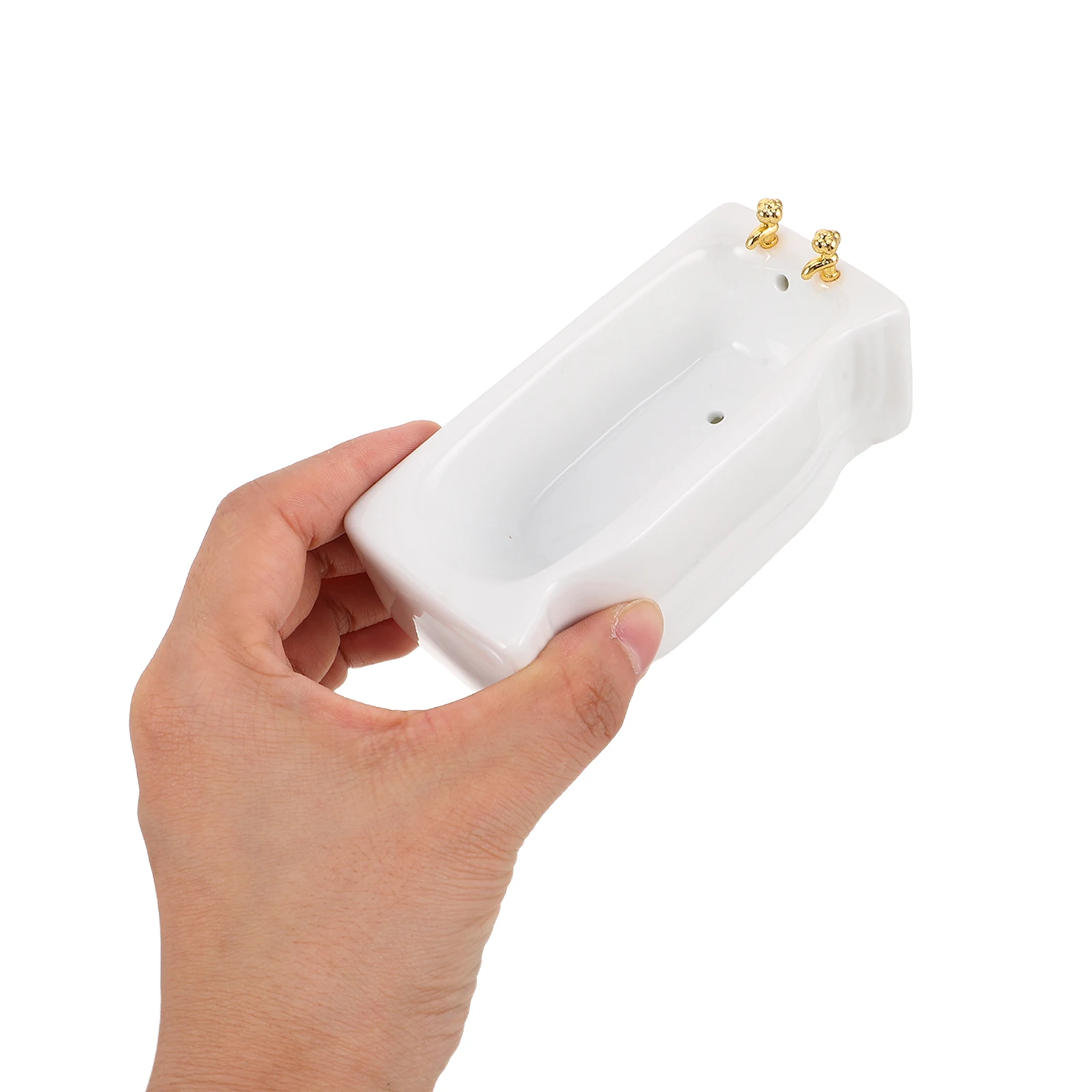 

Miniature White Ceramic Porcelain Square Bathtub 1 12 Dollhouse Bathroom Furniture Mini Bath Tub Accessories Ceramic Bathtub