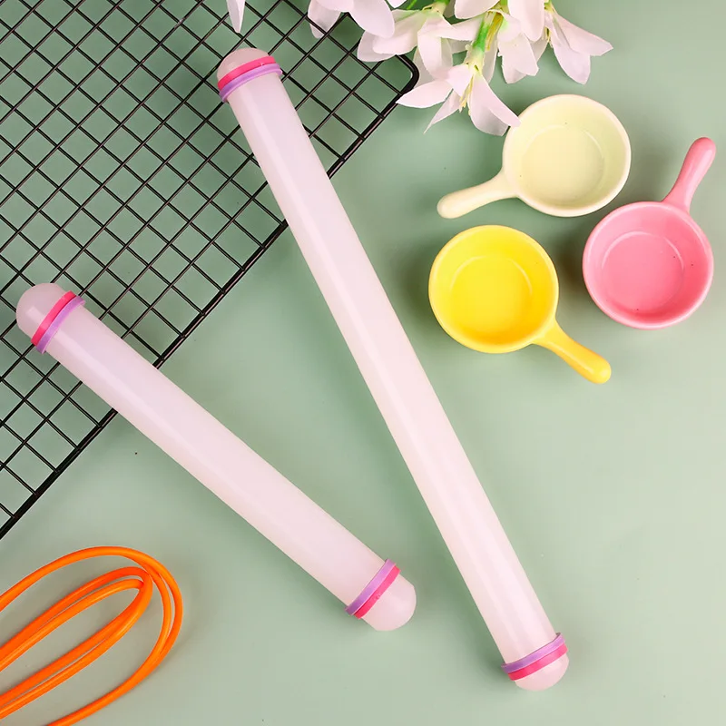 Plastic rolling pin with rubber ring home rolling pin DIY cake baking tool