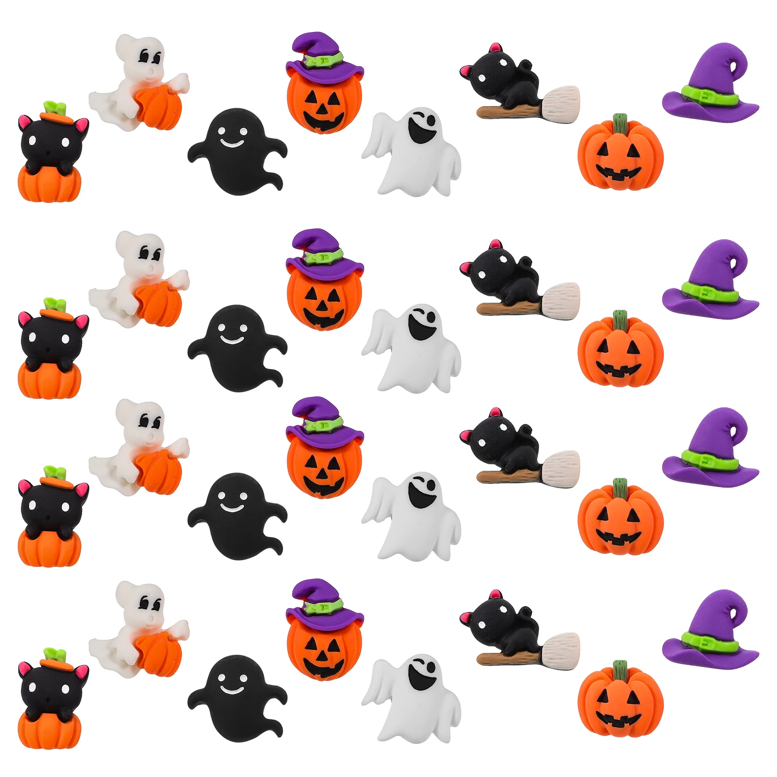 

32pcs Pumpkin Black Cat Thumb Tacks Cute Push Pins Bulletin Board Decor Office Supplies Halloween Theme Lightweight