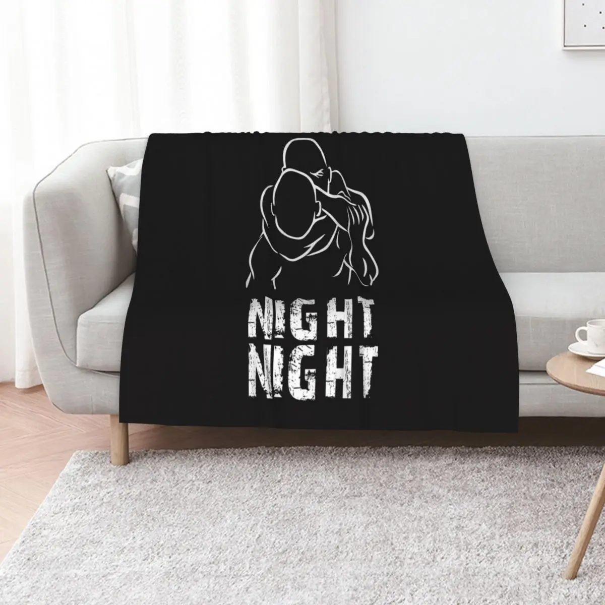 Night Night BJJ Training Throw Blanket Thermal blankets and throws Personalized Gift Flannels Furrys Hairys Blankets