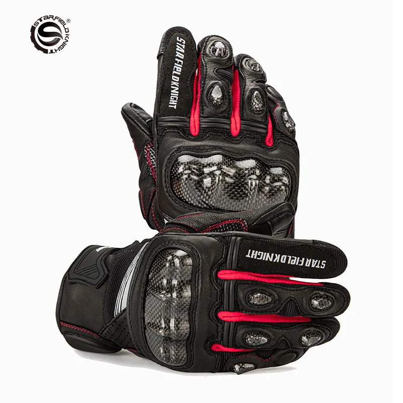 Starsky Knight Summer Motorcycle Riding Gloves Carbon Fiber Protective Anti-Fall Anti-Slip Breathable Touchscreen Reflective