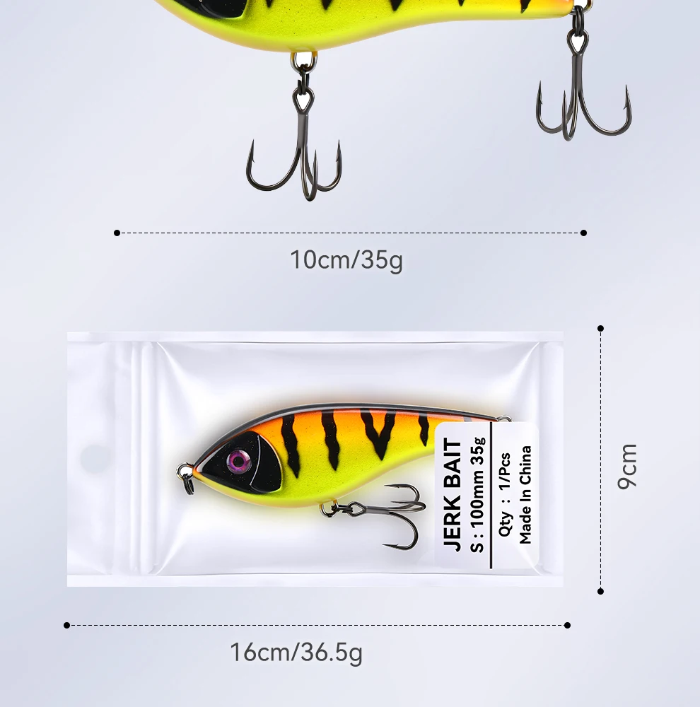WEIHE 1 Stück Modell B 10cm/35g Köder Sinkender Hartköder Angelköder – Detail 6