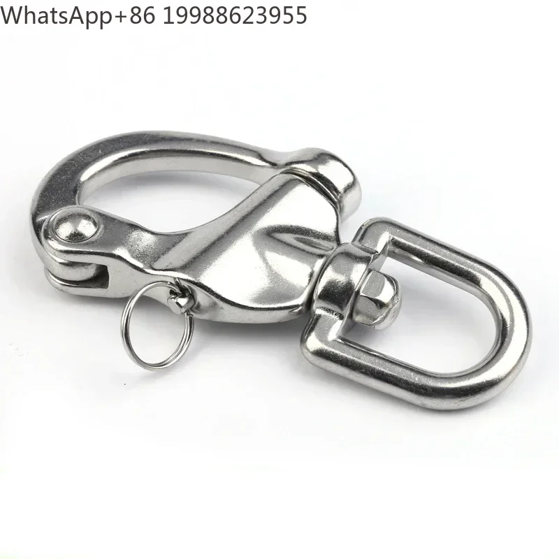 10PCS/LOT 316 Stainless Steel 70MM Swivel Shackle Quick Release Boat Anchor Chain Eye Shackle Swivel Snap Hook