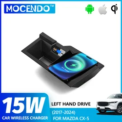 For Mazda CX-5 CX5 2017 2017 2019 2020 2021 2022 2023 2024 Car Phone Holder Wireless Charger Fast Charging 15W Trim