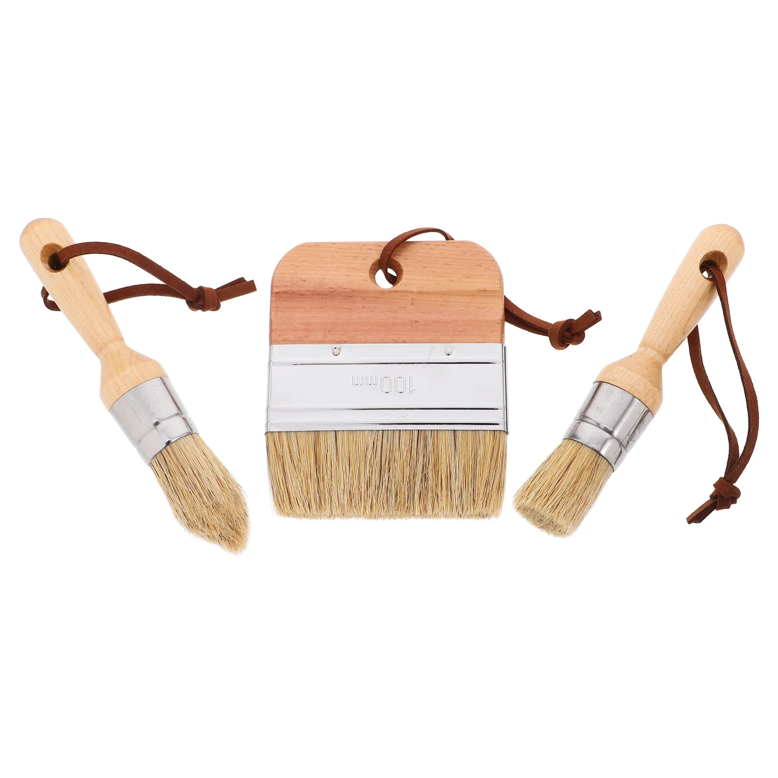 

3pcs Portable Multi-Function Wax Paint Brush Set Natural Wood Handle For Acrylic Watercolor Painting Artist Craft Supplies