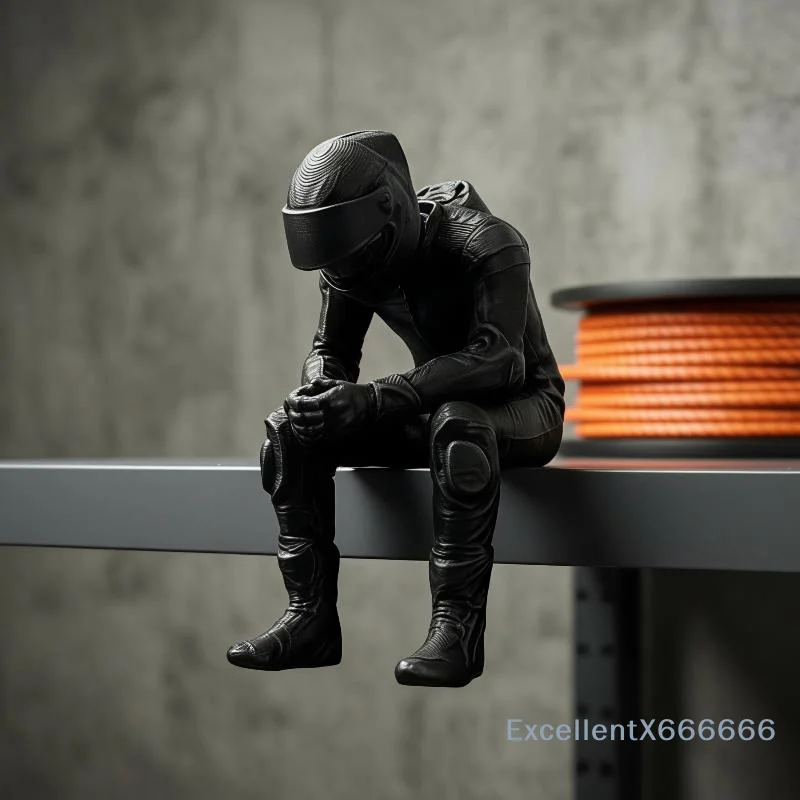 3D Printed Creative Racing Style Seated Figurine Mini Ornament for Home Desk Office Gaming Setup Decor Gift