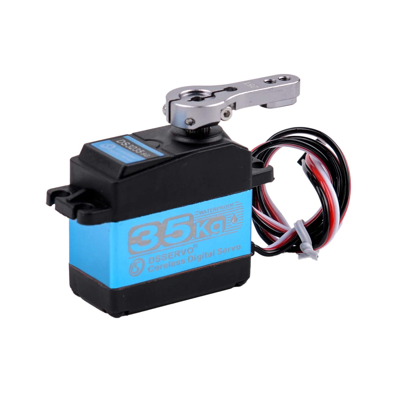 

Цифровой сервопривод DS3235 PRO 35 кг — двигатель без сердечника, 180/270 ° Шестерня из нержавеющей стали, водонепроницаемость IP67 для радиоуправляемого автомобиля/робота 1/8-1/12